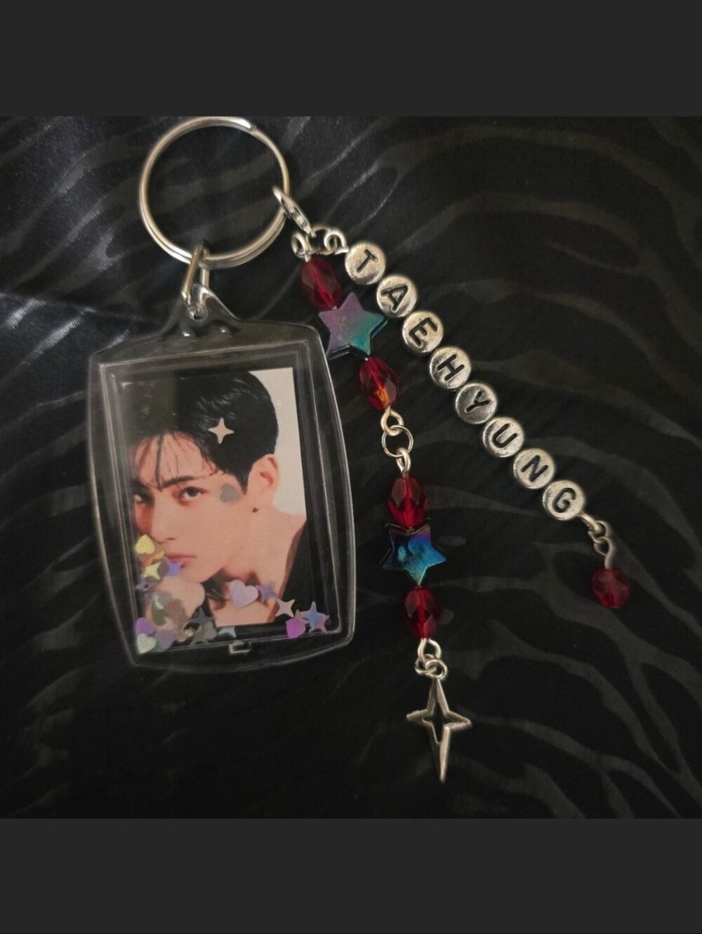 Taehyung BTS Double-Sided Photo Keychain / Bag Charm